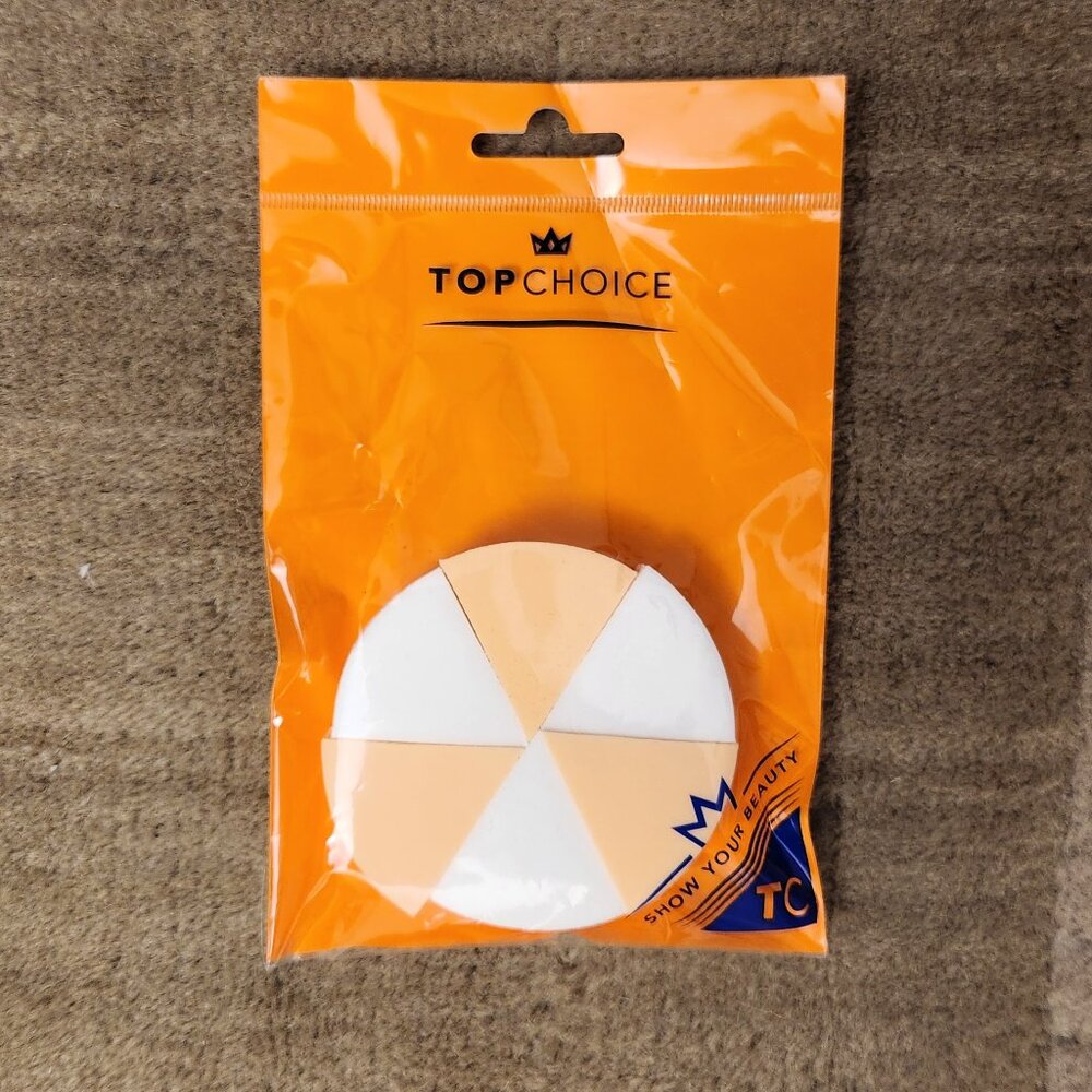 Top Choice European Makeup Sponges, White & Beige, x6 pcs Set Bundle NEW